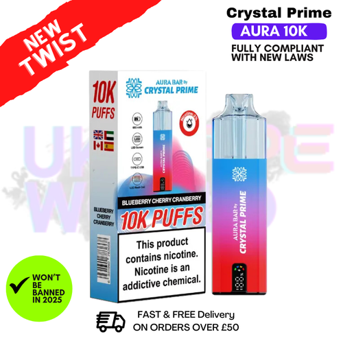 Shop Blueberry Cherry Cranberry Crystal Prime 10K Puff Pod Kit - UK Vape World