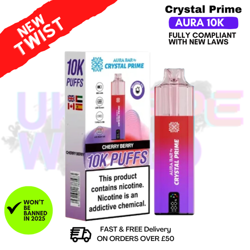 Shop Cherry Berry Crystal Prime 10K Puff Pod Kit - UK Vape World