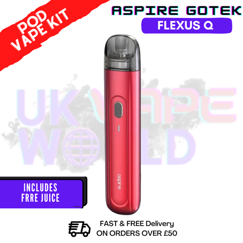 Red Aspire Flexus Q Pod Kit + Free 20ML Salt