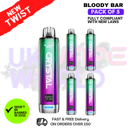 Skitz Bloody Bar Crystal 10K Puff Pack Of 5