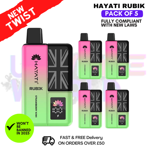 Hayati Rubik 7000 Puff Strawberry Kiwi [PACK OF 5]