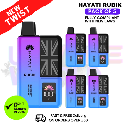 Hayati Rubik 7000 Puff Blueberry Raspberry [PACK OF 5]
