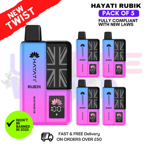 Hayati Rubik 7000 Puff Blue Razz GB [PACK OF 5]