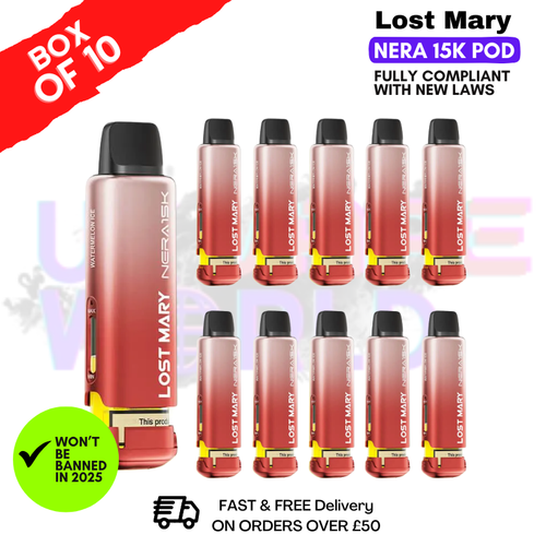 Watermelon ICE Lost Mary Nera15K REFIL Box OF 10