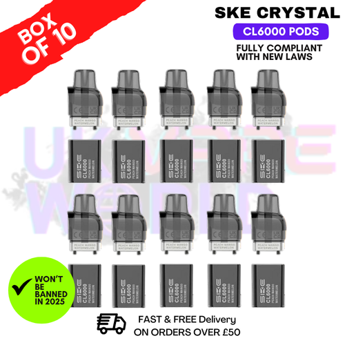 Shop Peach Mango Watermelon SKE Crystal CL6000 Prefilled Pod Box Of 10