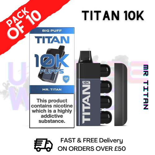Shop MR TITAN Titan 10K Disposable Vape Kit Pack Of 10 - UK Vape World