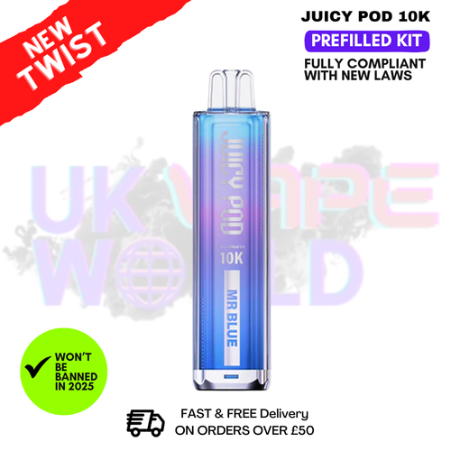 Shop Mr Blue Juicy Pod 10K NovaMax Pod Kit - £8.99 - UK Vape World