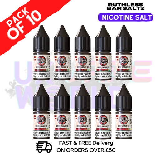 Arctic Cherry Lemonade On Ice Ruthless Nic Salt Eliquid Box Of 10-ukvapeworld