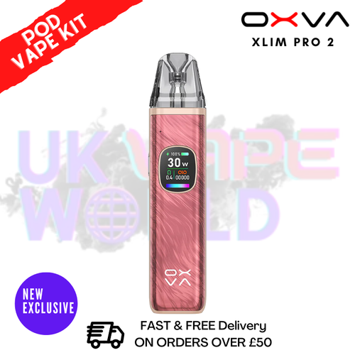Rose Pink Oxva Xlim Pro 2 Pod Kit + Free 100ML Liquid