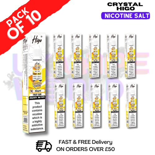 Fruit Gum Crystal Higo Nic Salt Box Of 10
