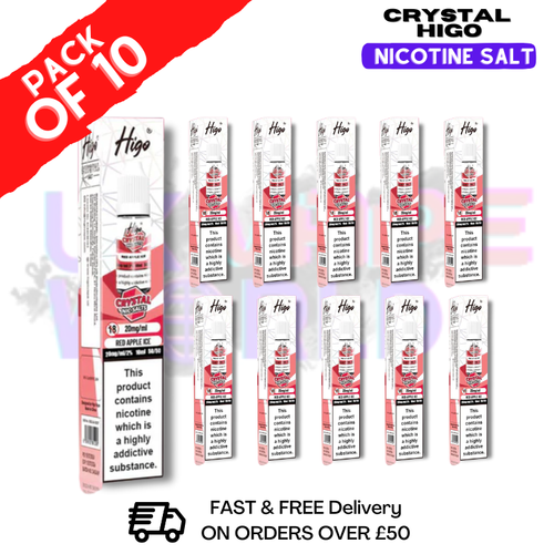 Red Apple Ice Crystal Higo Nic Salt Box Of 10
