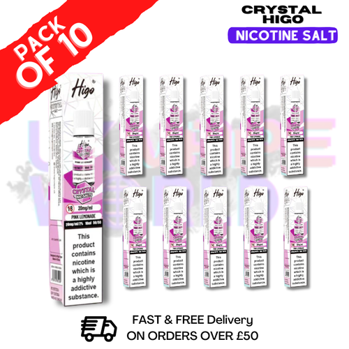 Pink Lemonade Crystal Higo Nic Salt Box Of 10