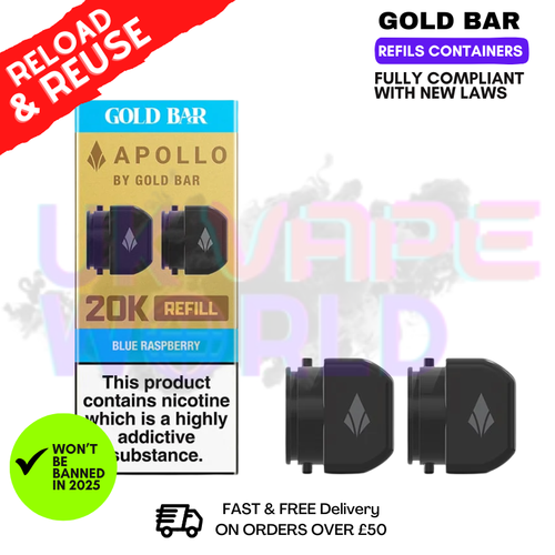 Shop Blueberry Raspberry Gold Bar 20K (5ML) REFILS PACK OF 2 - UK Vape World