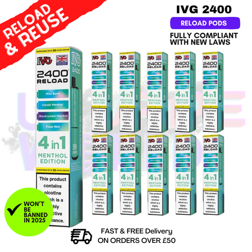 Menthol Edition IVG 2400 RELOAD Pods - Box Of 10