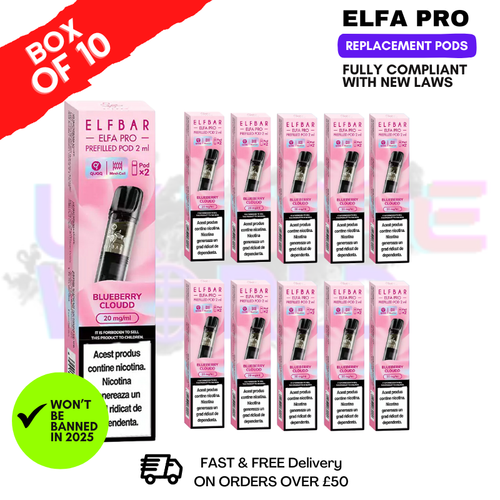Blueberry Cloudd Elf Bar Elfa Pro Prefilled Pod Box Of 10