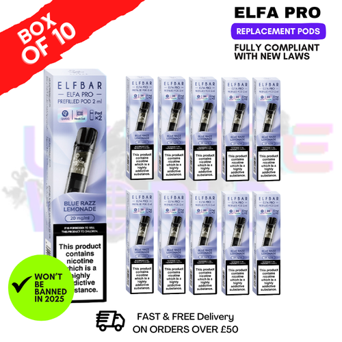 Blue Razz Lemonade Elf Bar Elfa Pro Prefilled Pod Box Of 10