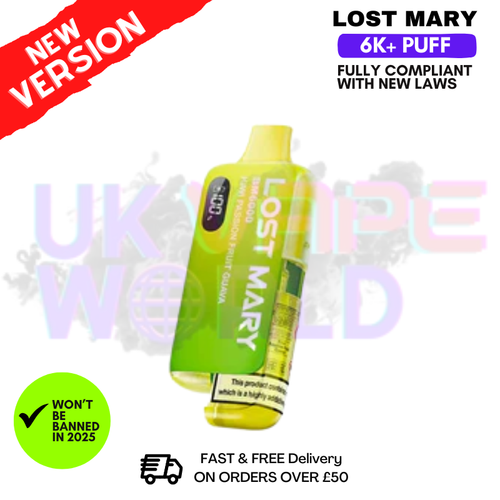 Kiwi Passionfruit Guava Lost Mary 6K Puff Pod Kit - Only £10.99