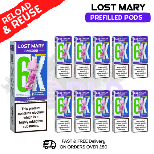 Summer Grape Lost Mary BM6000 Replacement Pods BOX OF 10