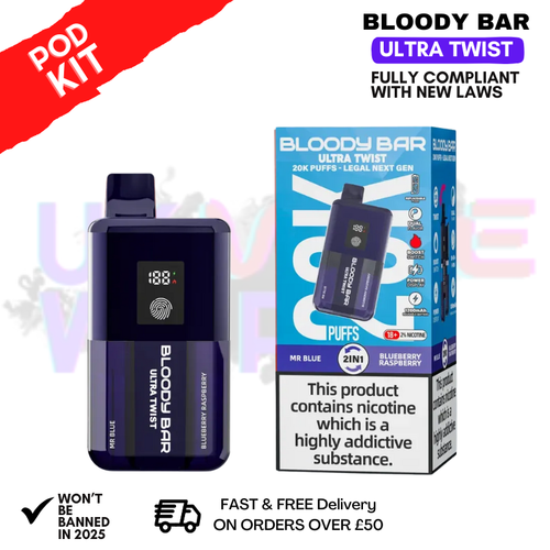 Mr Blue Bloody Bar 20K Prefilled Pod Kit