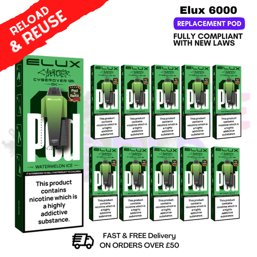 Watermelon ICE Elux 6K Replacement Pods Box Of 10