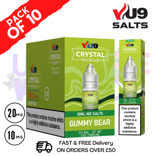 Gummy Bear VU9 Crystal Nic Salt Box Of 10