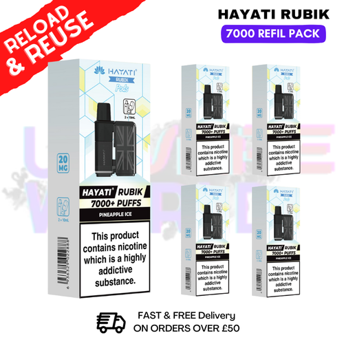 shop Pineapple ICE Hayati Rubik 7K Replacement Pods Box Of 5 - ukvapeworld