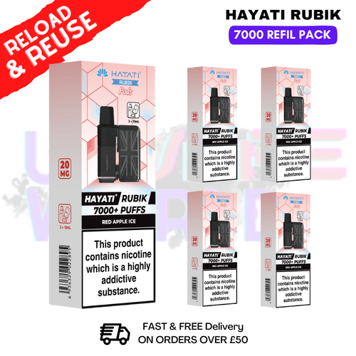 shop Red Apple ICE Hayati Rubik 7K Replacement Pods Box Of 5 - ukvapeworld