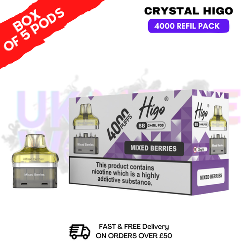 shop Mixed Berries Crystal Higo 4000 REFIL Pods BOX OF 5 - ukvapeworld