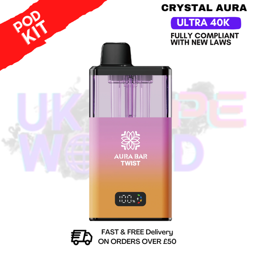 shop Blue Razz Gummy Bear Crystal AURA 40K Puff Pod Kit - ukvapeworld