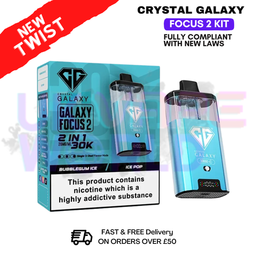 shop Bubblegum Ice Crystal Galaxy 30K Focus 2 Puff Kit - ukvapeworld