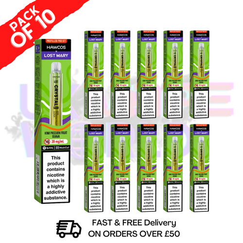Kiwi Passionfruit Guava Lost Mary Crystal Pro 600 KITS Box Of 10