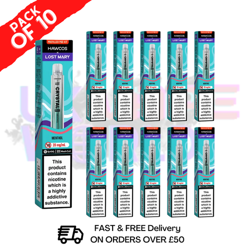 shop Menthol Lost Mary Crystal Pro 600 Puff Box Of 10 - ukvapeworld