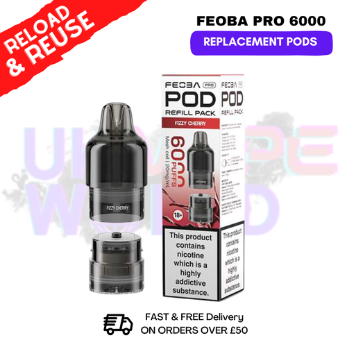 Fizzy Cherry FEOBA Pro 6000 Replacement Pods - ukvapeworld