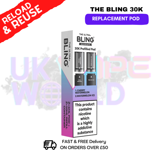 Cherry Watermelon Bling 30k REFIL PACK Ultra Plus Pods  - £6.99 - ukvapeworld