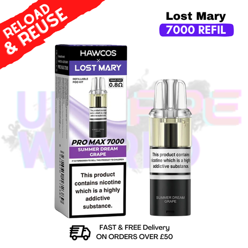 Summer Dream Grape Lost Mary 7K 7000 Puff Replacement Pods - ukvapeworld