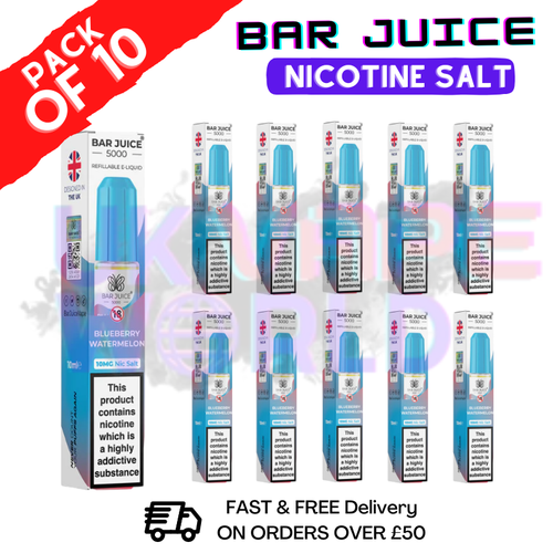 Blueberry Watermelon Bar Juice 5000 Nic Salt | Box of 10 | ONLY £15.99 - Ukvapeworld