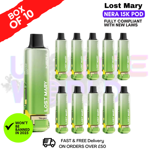 Kiwi Passionfruit Guava Lost Mary Nera15K REFIL Box OF 10 - ukvapeworld