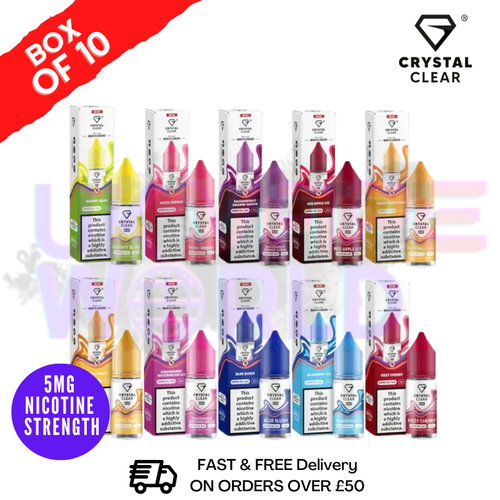 Shop 5MG | Crystal Clear Nic Salt Box Of 10 (NEW)