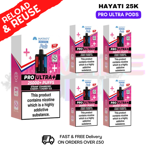 Hayati 25K Strawberry Cherry Cranberry - Cherry Ice Replacement Pods Box Of 5 - ukvapeworld