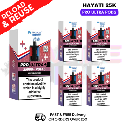 Hayati 25K Cherry Berry Replacement Pods Box Of 5 - ukvapeworld