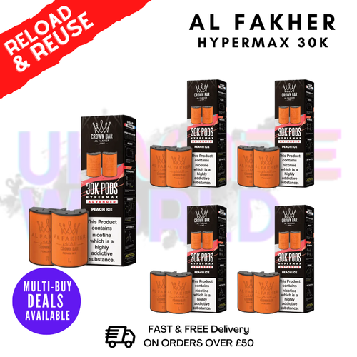 Peach ICE AL Fakher 30K Box Of 5 Replacement Pods - ukvapeworld