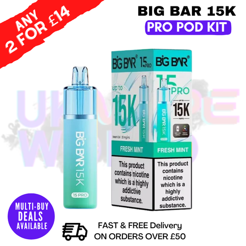 Fresh Mint Big Bar 15K Prefilled Pod Kit - £7.89 - ukvapeworld