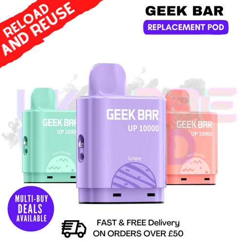 Shop Geek Bar Up 10K Replacement Pods - 4 For £18 - UK Vape World