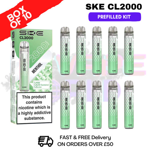 Menthol SKE CL2000 Kits Box Of 10 - £39.99 - ukvapeworld