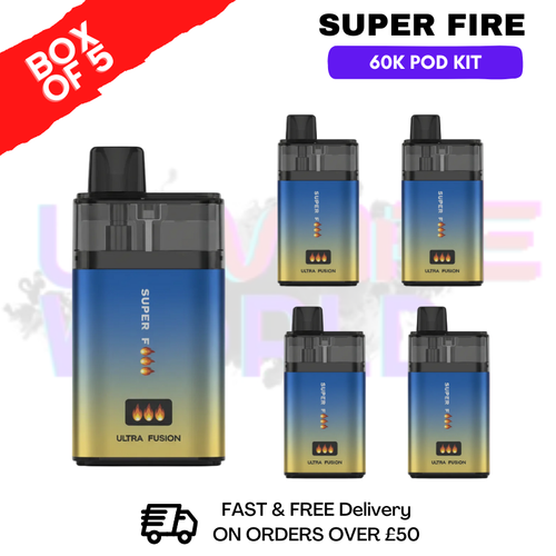 Blue Edition SuperFire 60K Ultra Fusion Box Of 5 - ukvapeworld