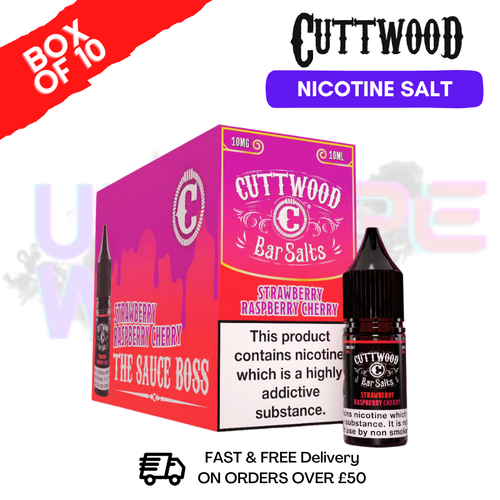 Strawberry Raspberry Cherry Cuttwood Bar Salt BOX OF 10 - ukvapeworld