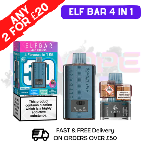 Blueberry Edition Elf Bar 4 in 1 Ultra Puff Kit - ukvapeworld
