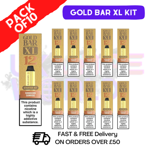 Hawaiian Sunrise Gold Bar XL Prefilled KITS Box of 10 - ukvapeworld