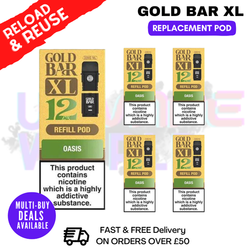 Oasis Gold Bar XL REFIL Pods Box Of 5 - ukvapeworld
