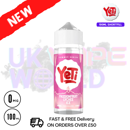 Passionfruit Lychee ICE Yeti Summit Shortfill Juice 100ML Eliquid - ukvapeworld